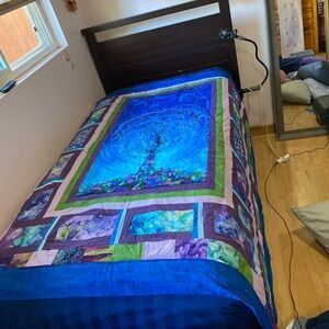 Vibrant Blue and Purple Tree Quilt